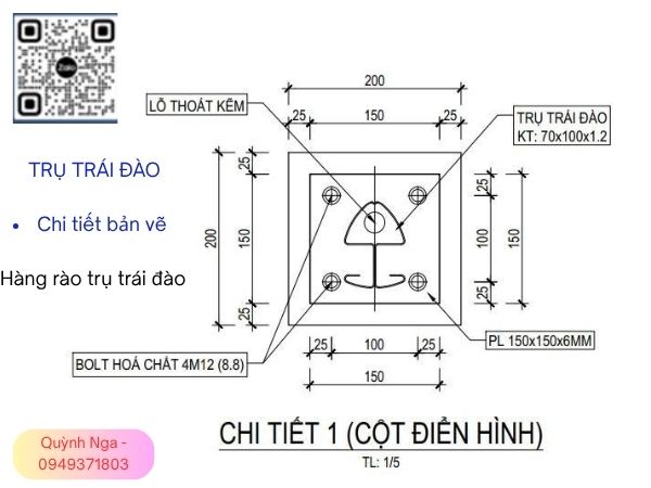 Bản vẽ cột trái đào 